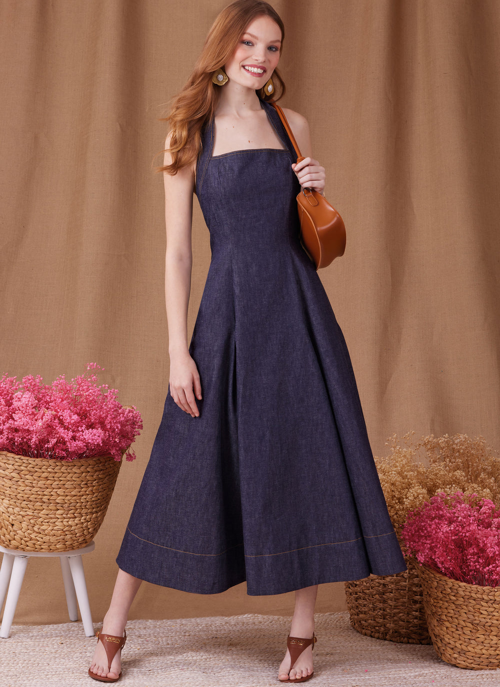Simplicity Schnittmuster S9949 Damen Neckholderkleid Midi Maxi