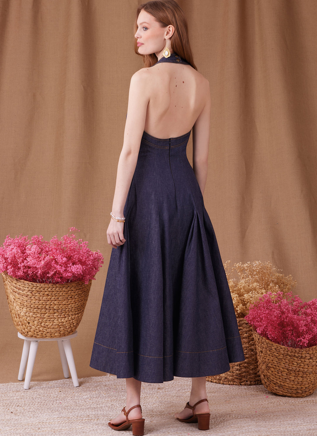 Simplicity Schnittmuster S9949 Damen Neckholderkleid Midi Maxi