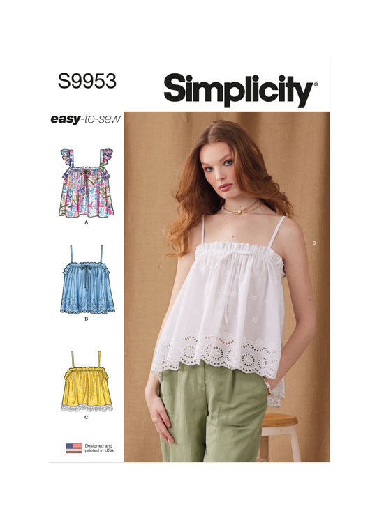 Simplicity Schnittmuster S9953 Damen Rüschentops
