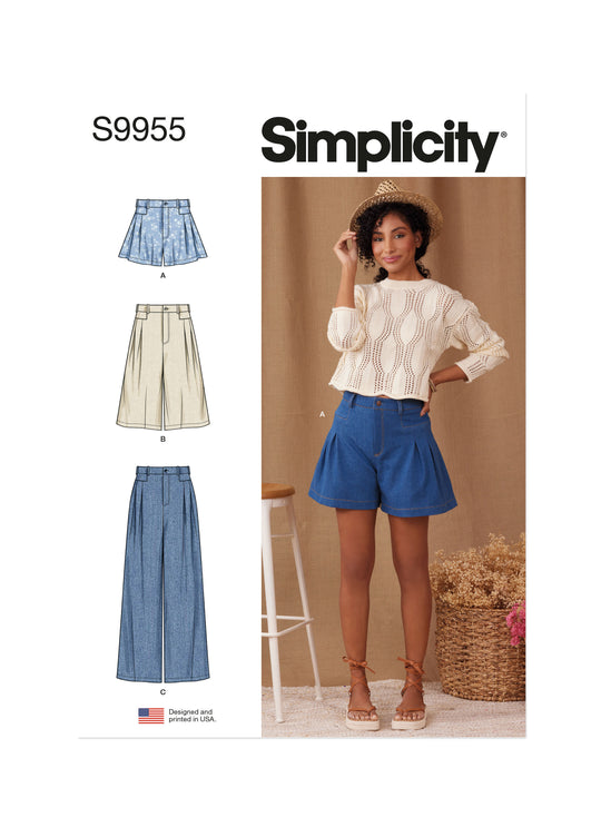 Simplicity Schnittmuster S9955 Damen weite Shorts Bermuda
