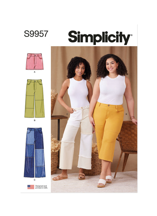 Simplicity Schnittmuster S9957 Damen Hosen Bermuda Caprihose und Shorts