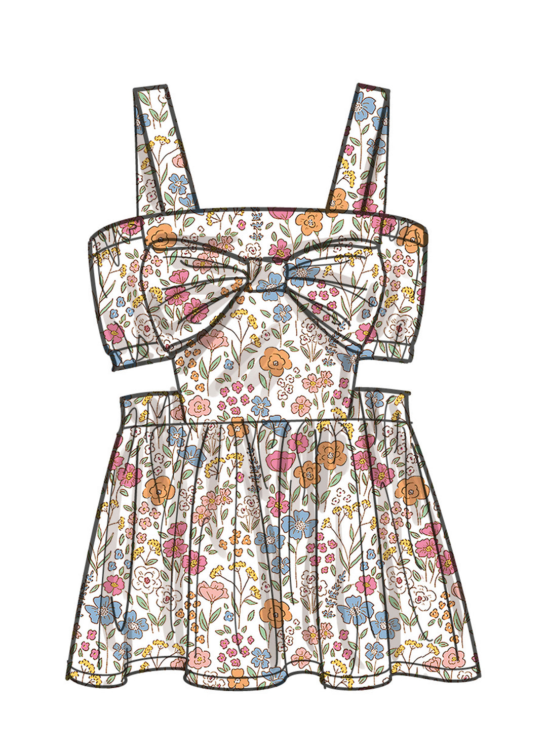 Simplicity Schnittmuster S9962 Kinder Schleifenkleid und Shorts