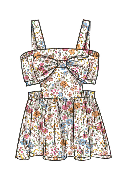 Simplicity Schnittmuster S9962 Kinder Schleifenkleid und Shorts