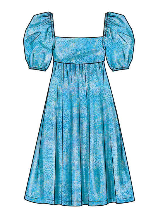 Simplicity Schnittmuster S9964 Mädchen Kleid mit Puffärmeln