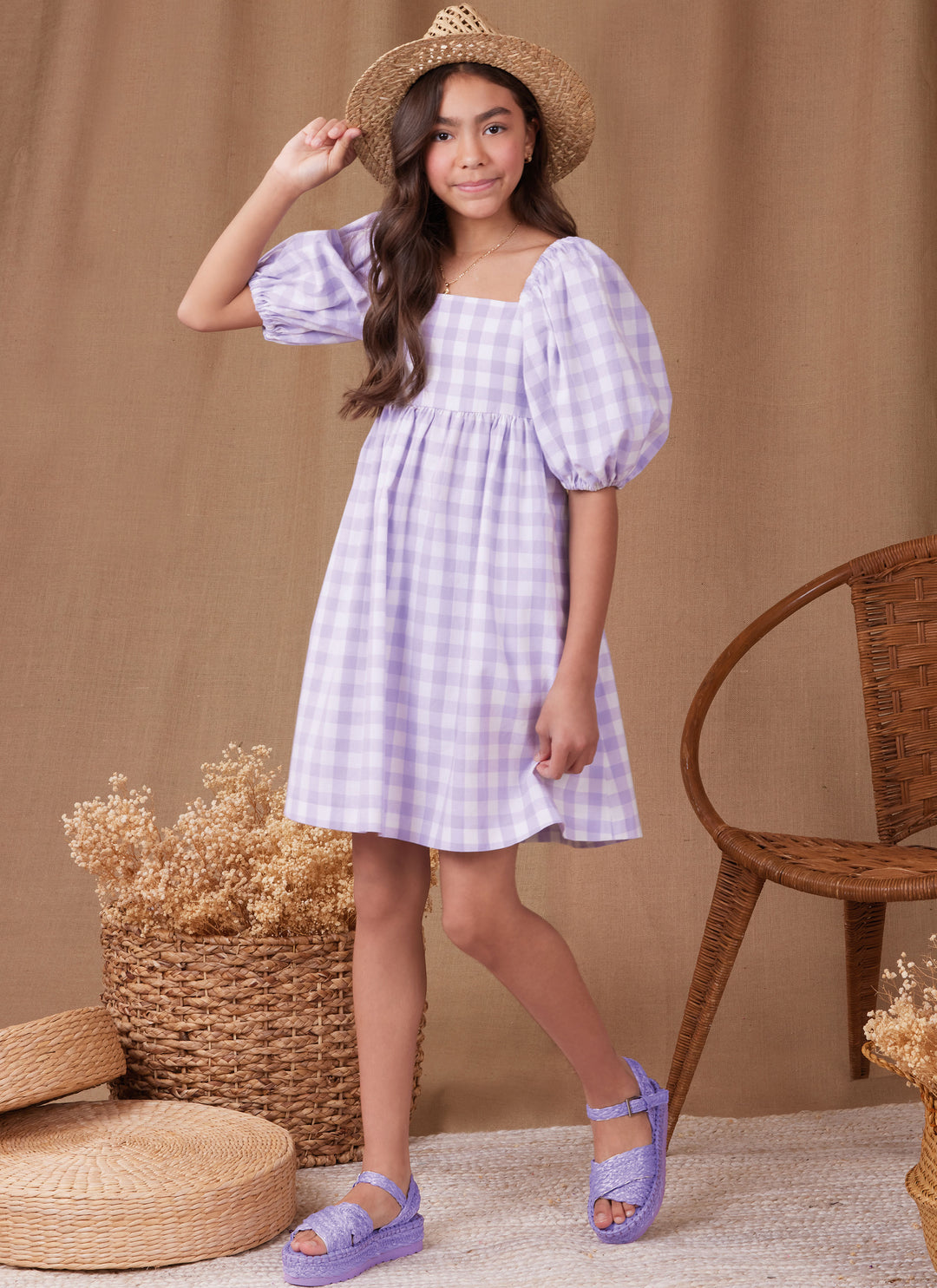 Simplicity Schnittmuster S9964 Mädchen Kleid mit Puffärmeln
