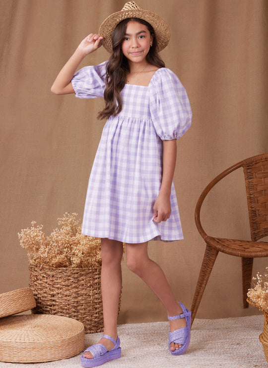 Simplicity Schnittmuster S9964 Mädchen Kleid mit Puffärmeln
