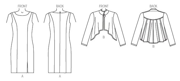 Vogue Schnittmuster V1435 – Damen Jacke & Kleid von Tom & Linda Platt