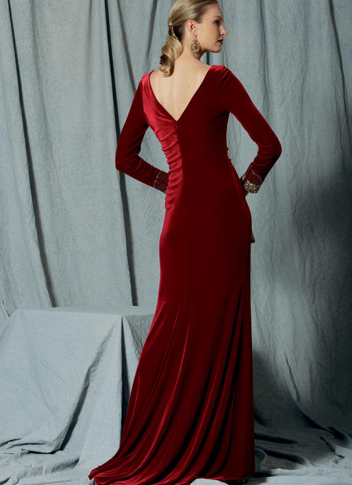 Vogue Schnittmuster V1520 Damen anliegendes, gefüttertes Abendkleid von Badgley Mischka