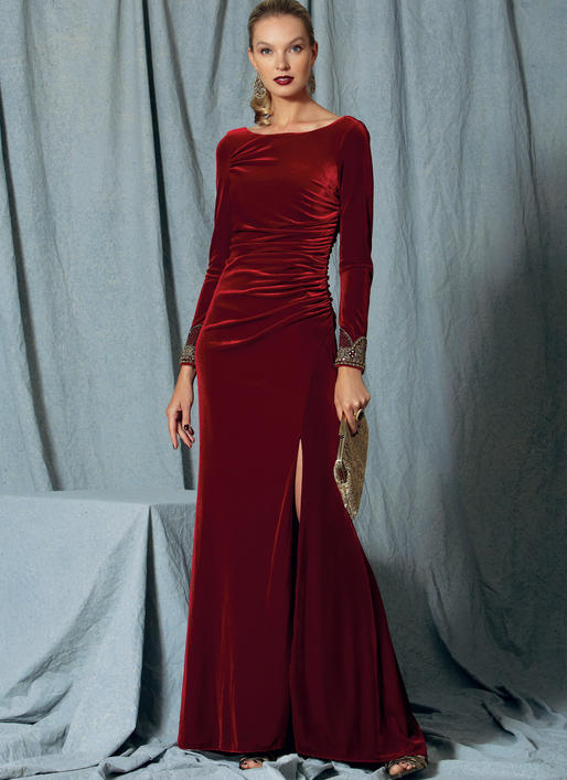 Vogue Schnittmuster V1520 Damen anliegendes, gefüttertes Abendkleid von Badgley Mischka