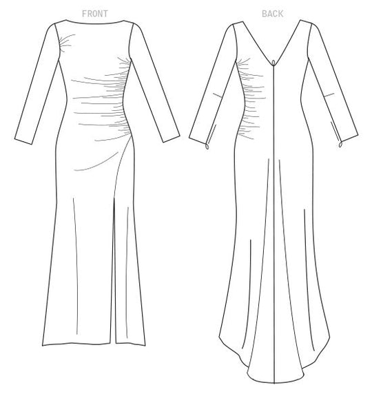 Vogue Schnittmuster V1520 Damen anliegendes, gefüttertes Abendkleid von Badgley Mischka