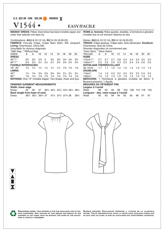 Vogue Schnittmuster V1544 – Damen Kleid von Tom and Linda Platt