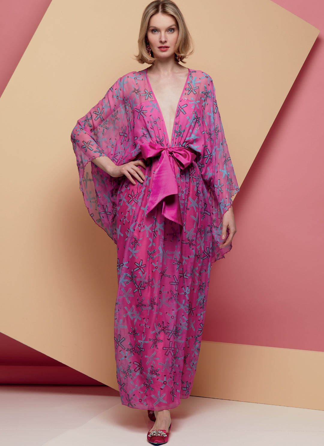 Vogue Schnittmuster V1627 Damenkleid im Kimono-Stil von Zandra Rhodes