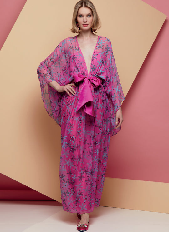 Vogue Schnittmuster V1627 Damenkleid im Kimono-Stil von Zandra Rhodes
