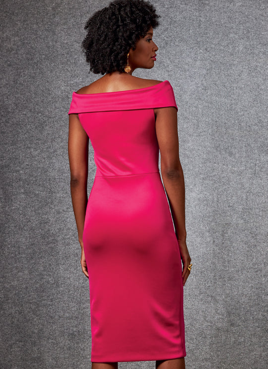 Vogue Schnittmuster V1674 – Damen Kleid mit One-Shoulder oder Wickeloptik