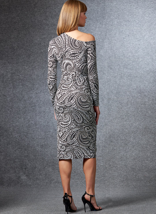 Vogue Schnittmuster V1674 – Damen Kleid mit One-Shoulder oder Wickeloptik