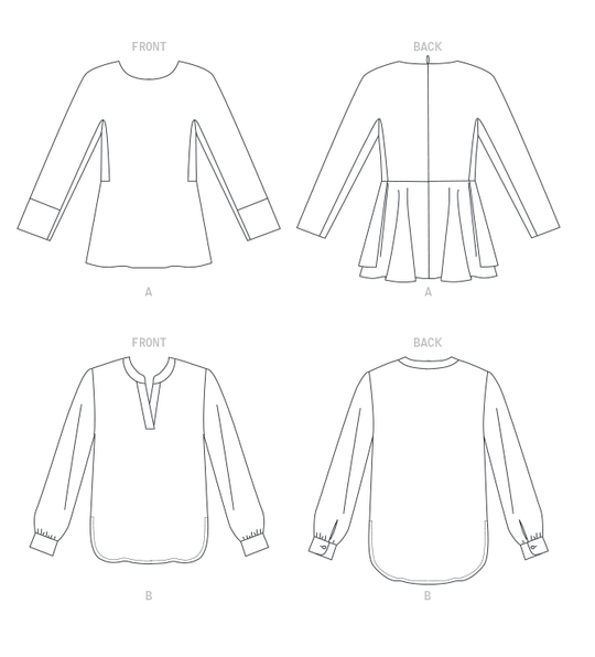 Vogue Schnittmuster V1681 – Damen Basic Top von Anne Klein