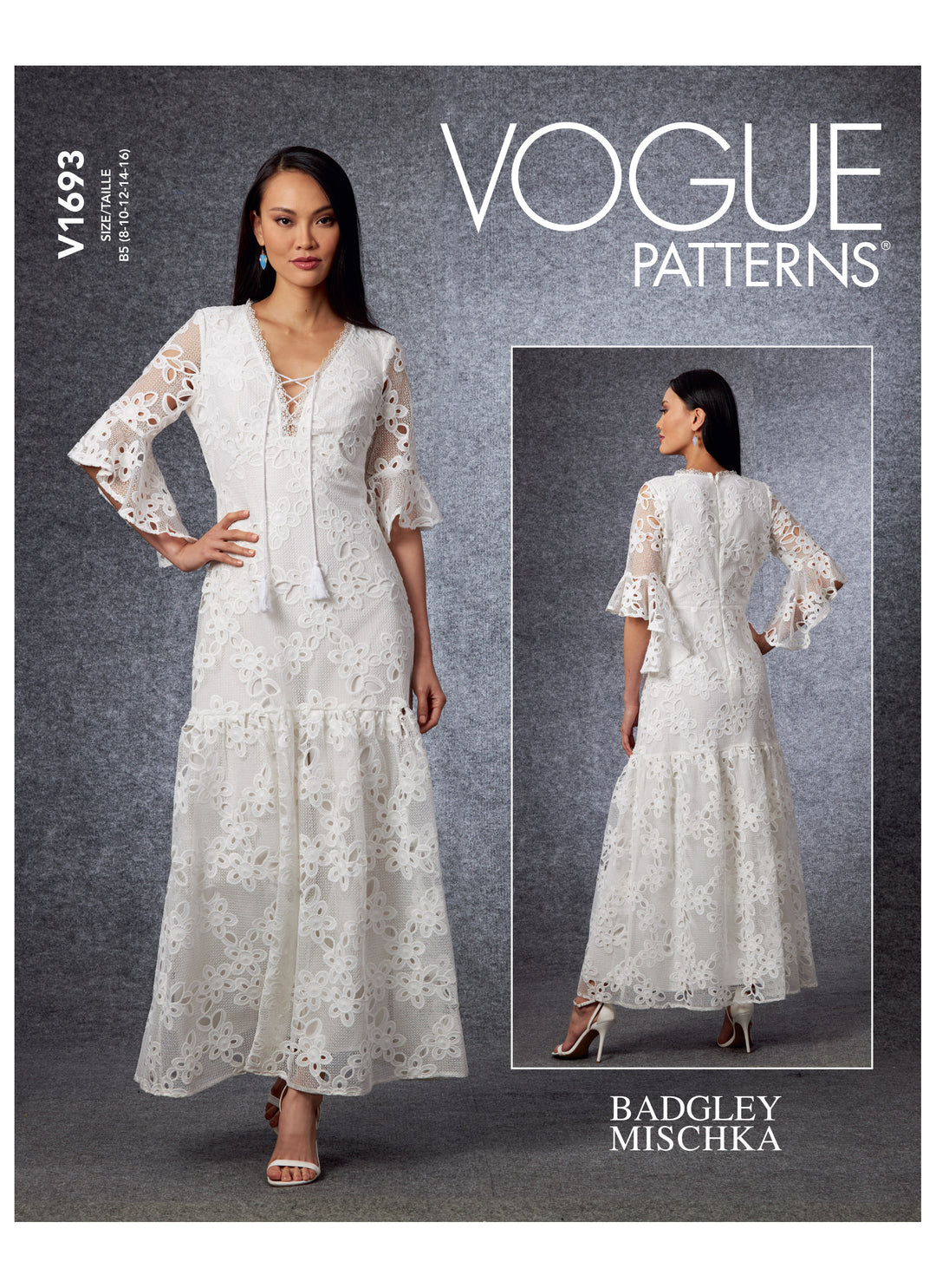Vogue Schnittmuster V1693 Tailliertes und gefüttertes Kleid von Badgley Mischka