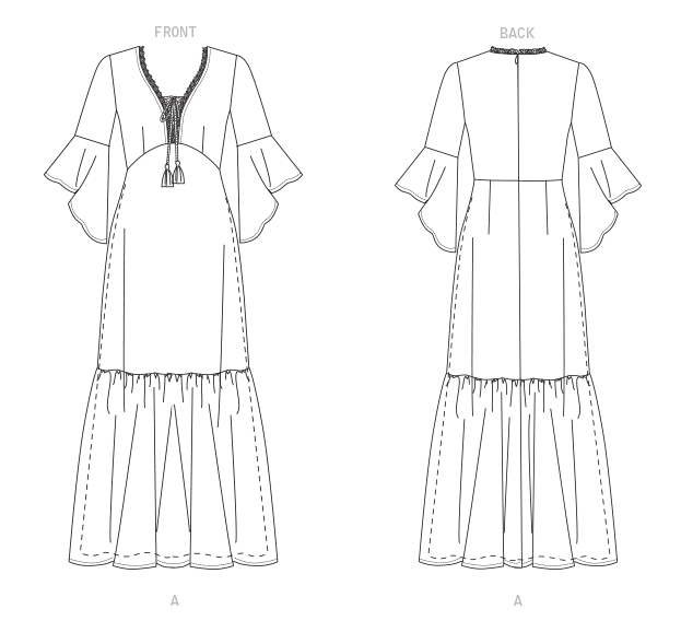 Vogue Schnittmuster V1693 Tailliertes und gefüttertes Kleid von Badgley Mischka