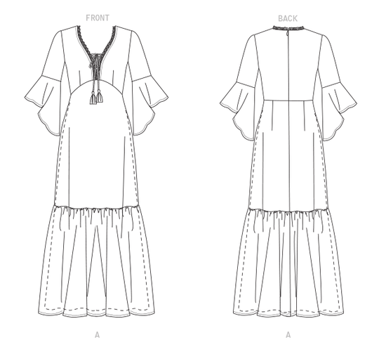 Vogue Schnittmuster V1693 Tailliertes und gefüttertes Kleid von Badgley Mischka
