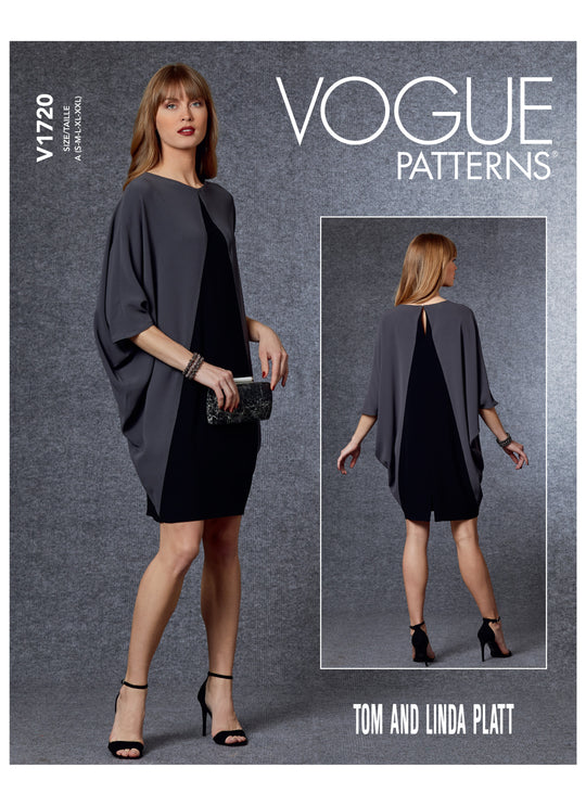 Vogue Schnittmuster V1720 – Damen Kleid im Color-Blocking-Stil