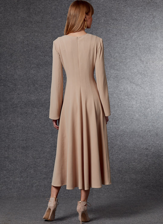 Vogue Schnittmuster V1724 – Damen Kleid mit Prinzessnähten