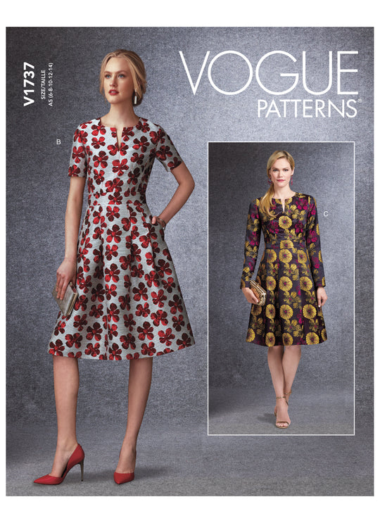 Vogue Schnittmuster V1737 Damen tailliertes Kleid