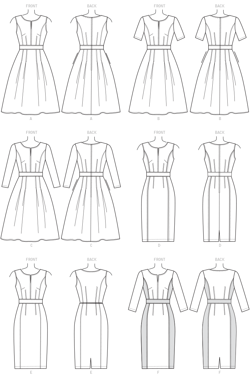 Vogue Schnittmuster V1737 Damen tailliertes Kleid