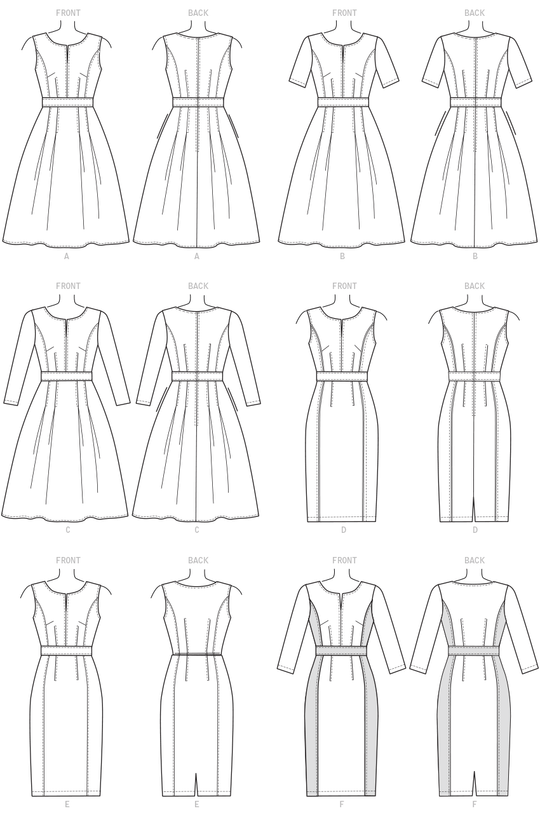 Vogue Schnittmuster V1737 Damen tailliertes Kleid