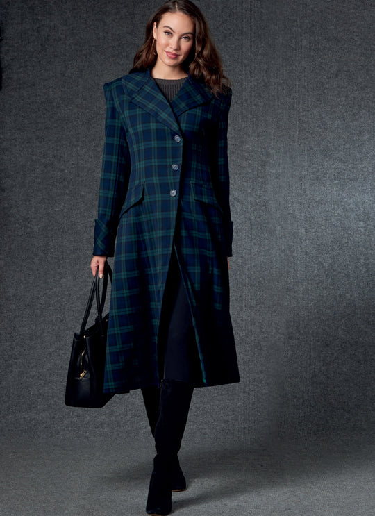 Vogue Schnittmuster V1752 Damen gefütterter Mantel  mit markanter Silhouette