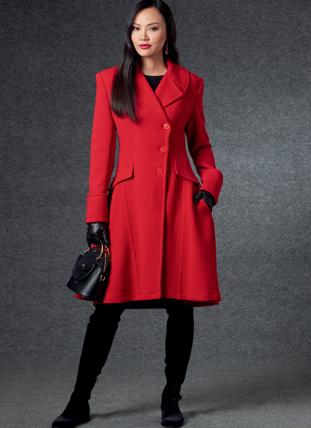 Vogue Schnittmuster V1752 Damen gefütterter Mantel  mit markanter Silhouette
