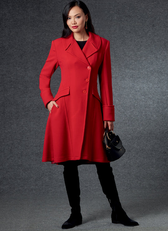 Vogue Schnittmuster V1752 Damen gefütterter Mantel  mit markanter Silhouette