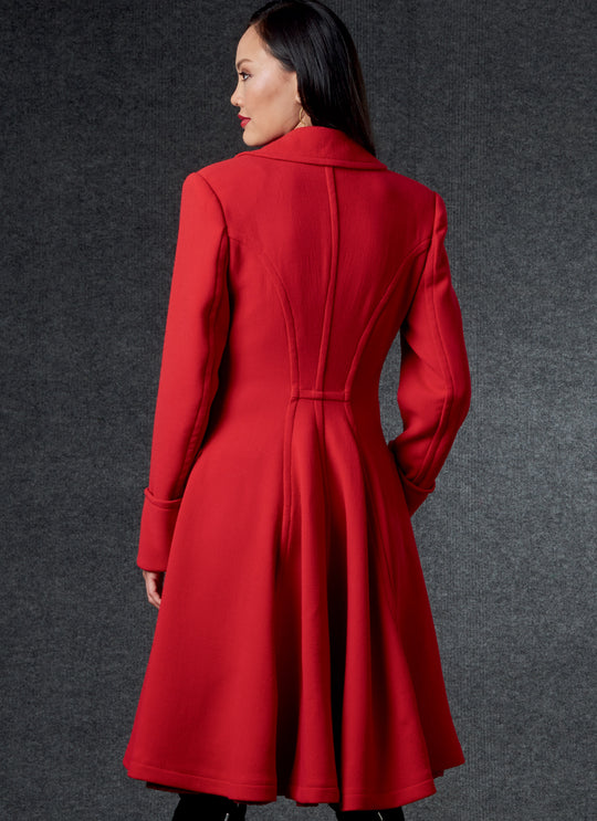 Vogue Schnittmuster V1752 Damen gefütterter Mantel  mit markanter Silhouette