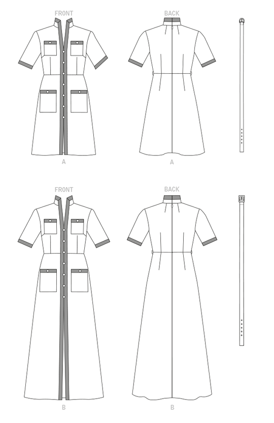 Vogue Schnittmuster V1781 – Damenkleid mit Gürtel & perfekter Passform