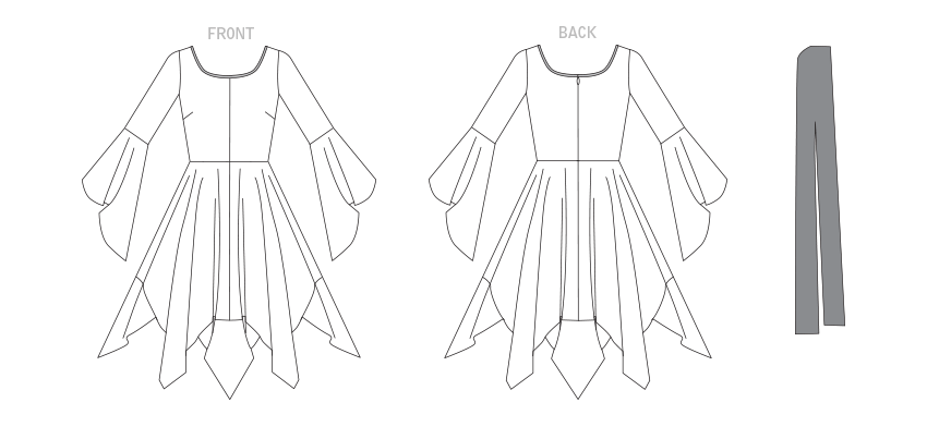 Vogue Schnittmuster V1796 Damen Kleid & Gürtel von Zandra Rhodes