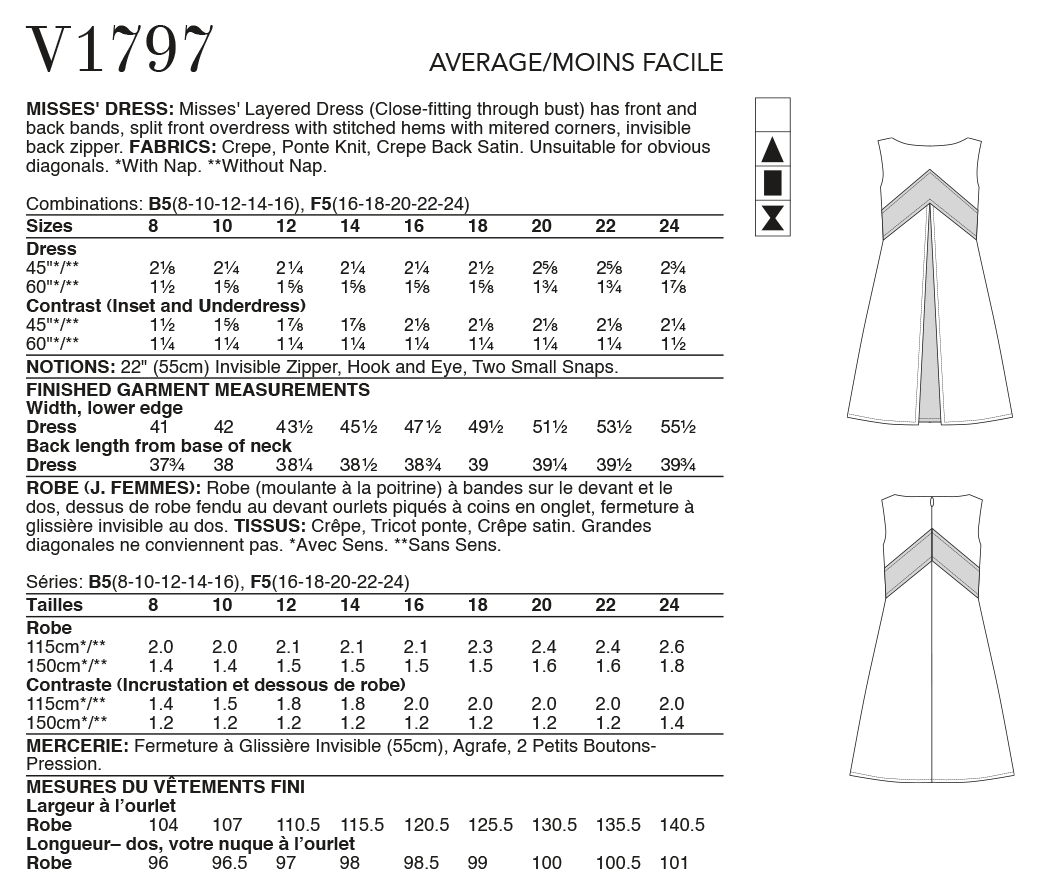 Vogue Schnittmuster V1797 Damen Kleid von Tom and Linda Platt