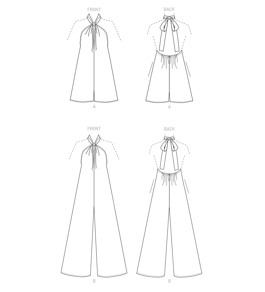 Vogue Schnittmuster V1807 Schickes Damen-Jumpsuit in 2 Längenvariationen