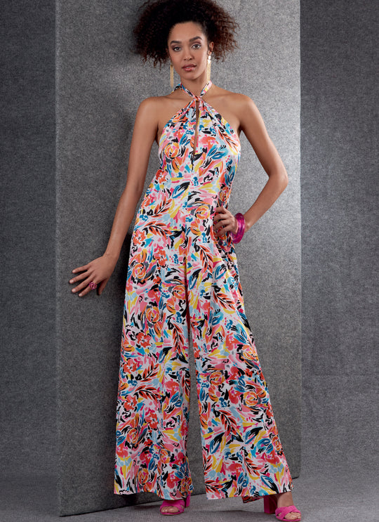 Vogue Schnittmuster V1807 Schickes Damen-Jumpsuit in 2 Längenvariationen