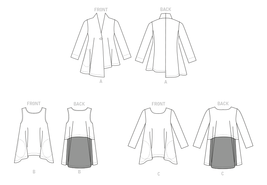Vogue Schnittmuster V1808 Damen Cardigan & Tunika von Marcy Tilton