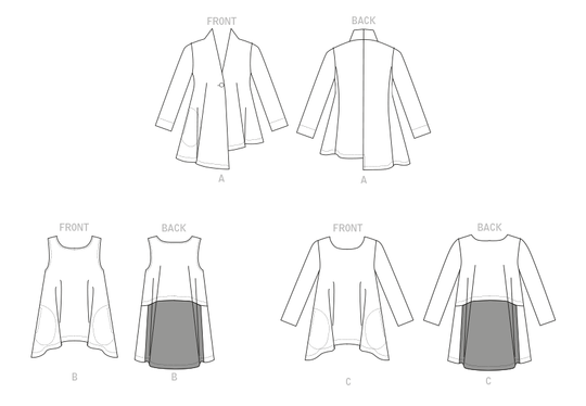 Vogue Schnittmuster V1808 Damen Cardigan & Tunika von Marcy Tilton