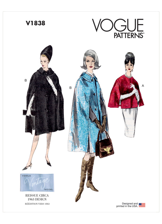 Vogue Schnittmuster V1838 Damen Cape