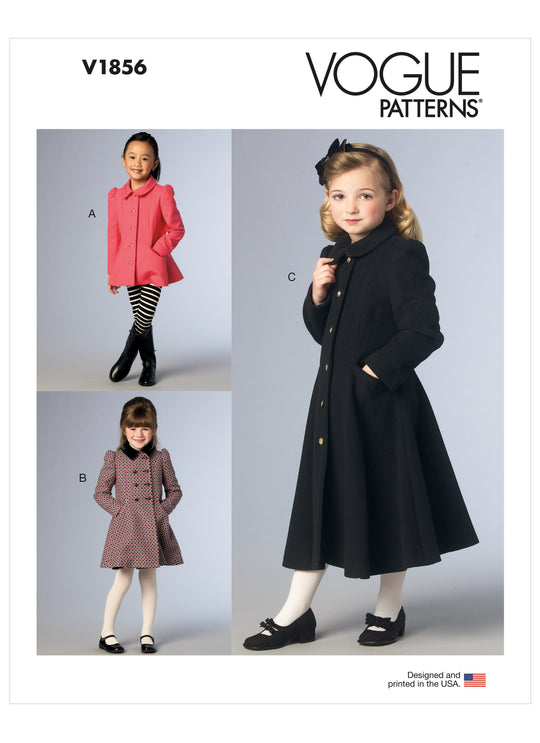 Vogue Schnittmuster V1856 Kinder Jacke