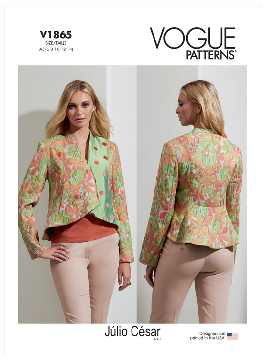 Vogue Schnittmuster V1865 Gefütterte Jacke von Julio Cesar NYC