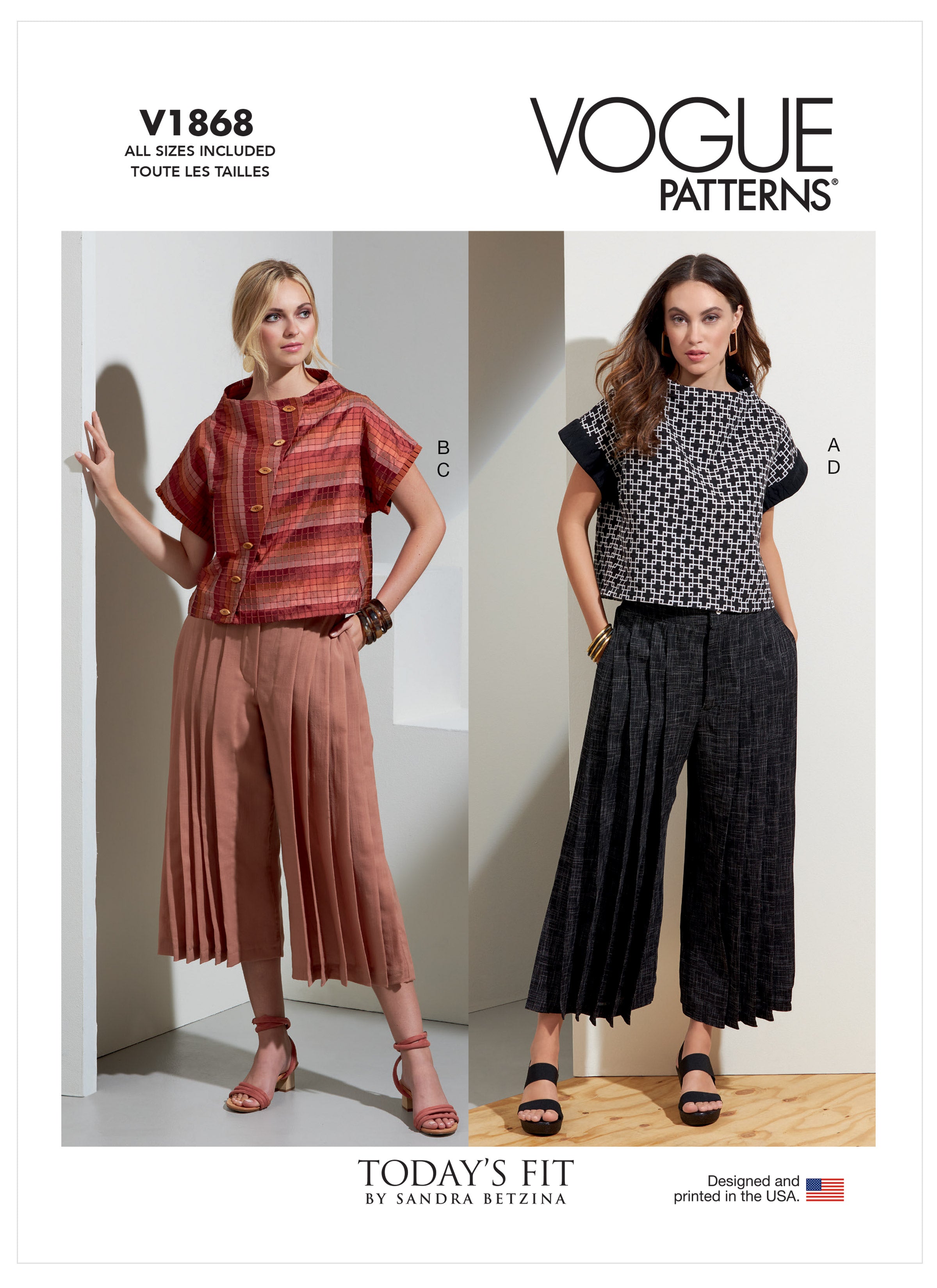 Vogue V1868 Oberteil & Hose | Sandra Betzina – Schnittmuster-Online