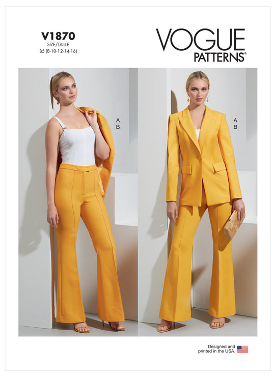 Vogue Schnittmuster V1870 Damen Anzug - Kombination