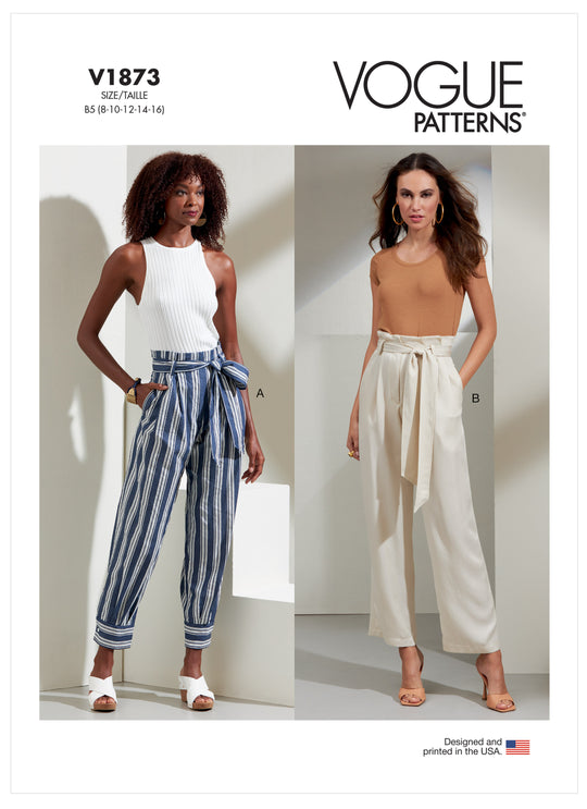 Vogue Schnittmuster V1873 Damen Hose mit Paperbag-Taille