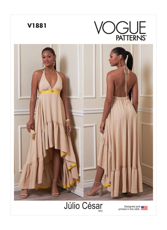 Vogue Schnittmuster V1881 Neckholder-Kleid für Damen von Júlio César NYC