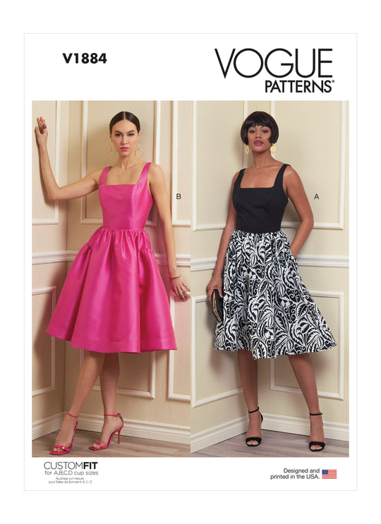 Vogue Schnittmuster V1884 Enganliegendes, gefüttertes Kleid