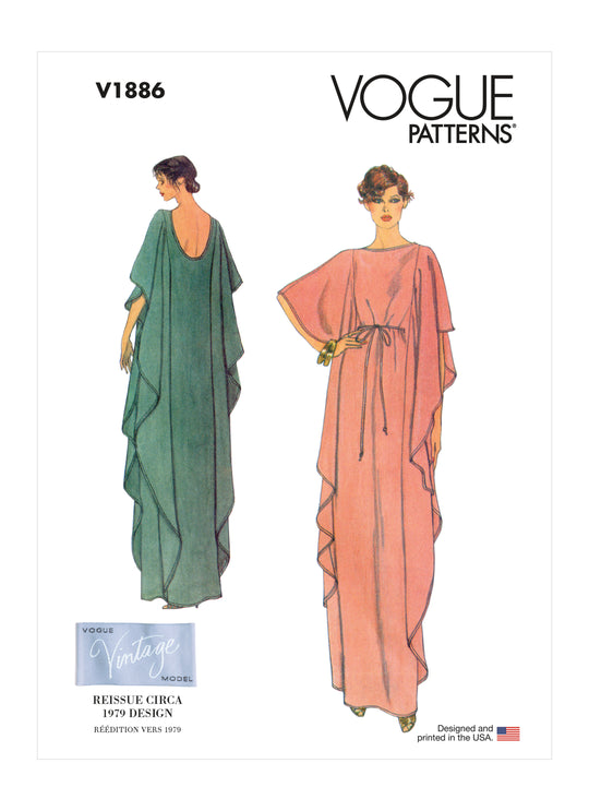Vogue Schnittmuster V1886 Locker sitzender Kaftan für Damen