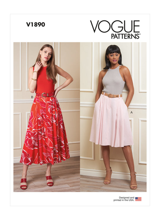 Vogue Schnittmuster V1890 Damen Rock in diversen Variationen