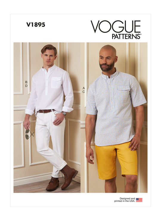 Vogue Schnittmuster V1895 Pop-Over Hemd und Hose für Herren